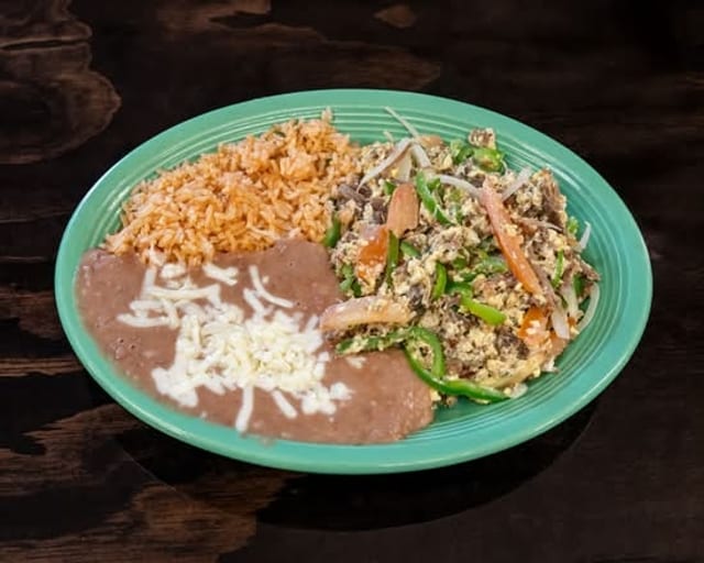 Machaca Con Huevos Plate.